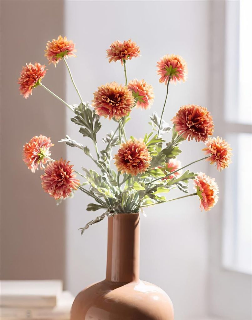 3x Kunstblume "Dahlie" 70 cm hoch, Dekozweige, Kunstpflanze, Kunstzweige