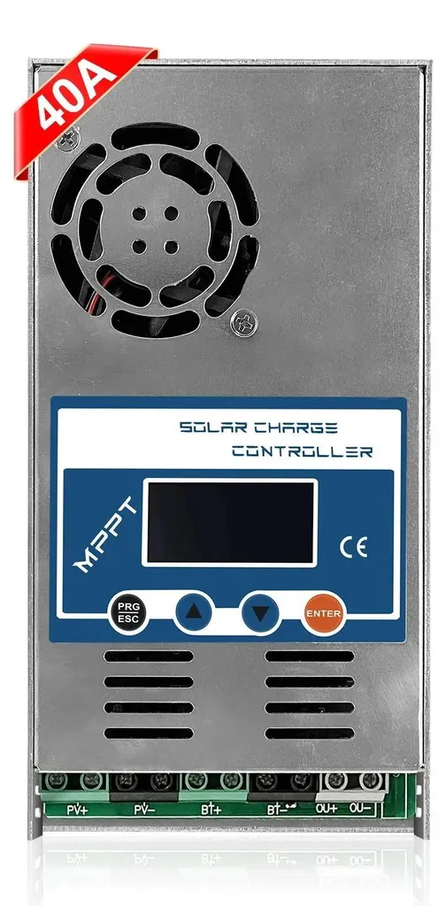 Contrôleur de charge MPPT 40A pour panneaux solaires et batteries 12V 24V