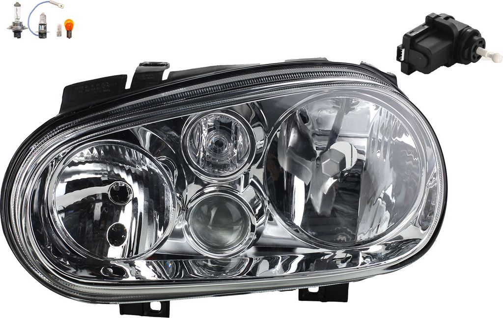 Johns, Scheinwerfer passend für VW Golf IV 1J 08/97- 06/2005 Links Leuch. m. Stellmotor 1J0941295B 1J0941295F 9948336 1J0941295C 6X0941295 6X0941295D