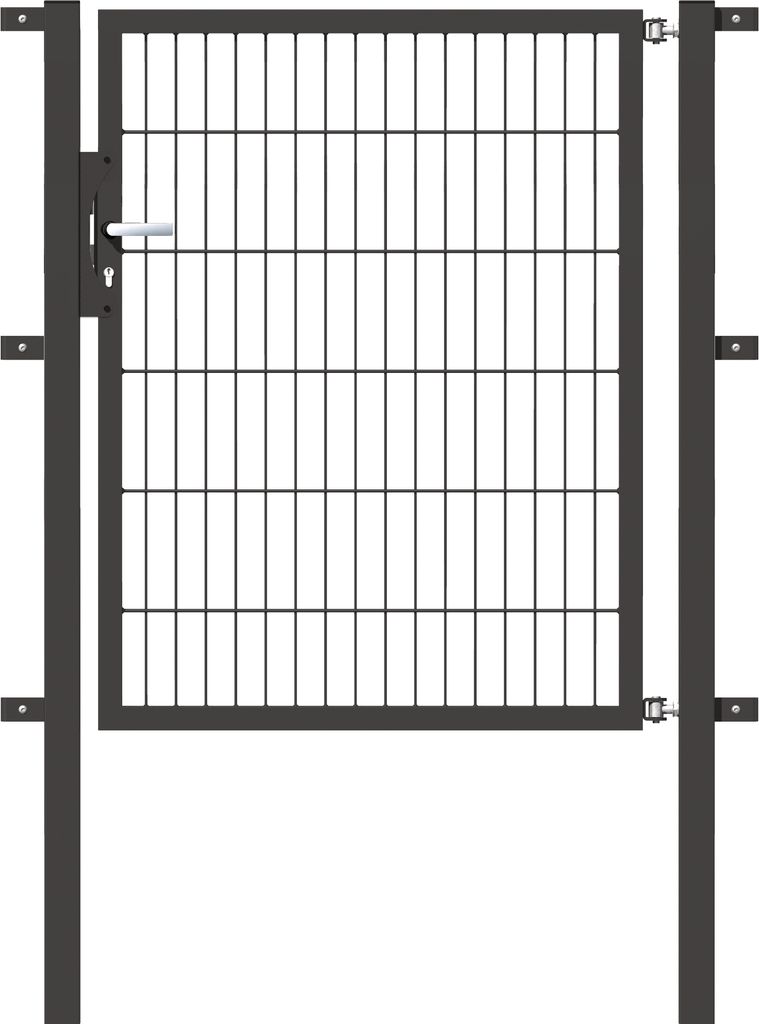Alberts Einzeltor Flexo mit Zubehör, zum Einbetonieren, anthrazit, Breite 100 cm, Höhe 120 cm
