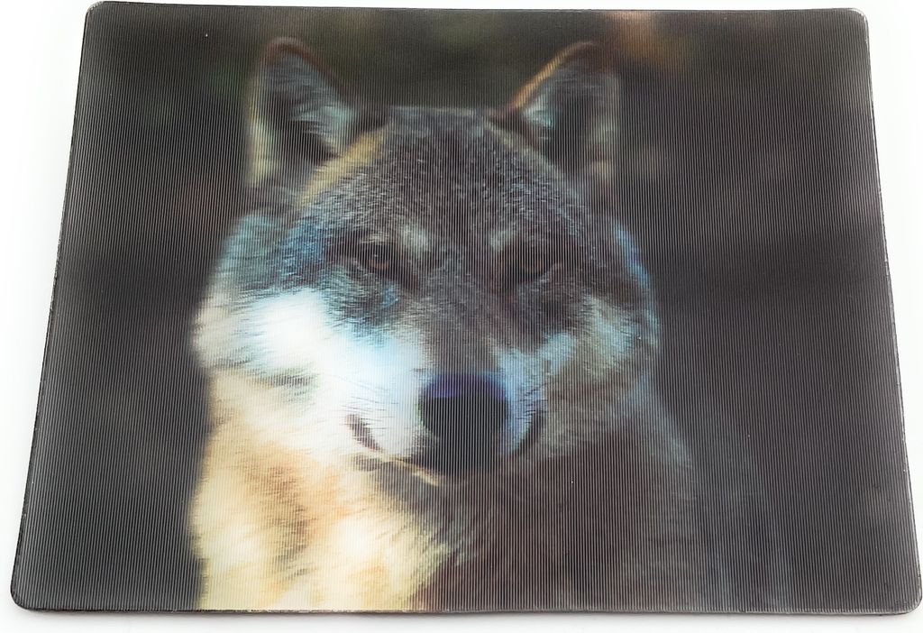 Onwomania Wolfkopf Wolf Wildhund 9x7cm 3D Magnet Karte Kühlschrankmagnet Magnetbild Heftmagnet mehrfarbig