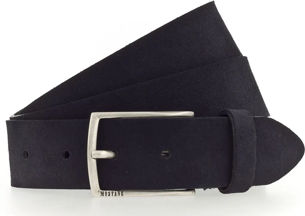 Cintura MUSTANG W115 Navy Blu | Accessorio Uomo in Pelle Blu Scuro