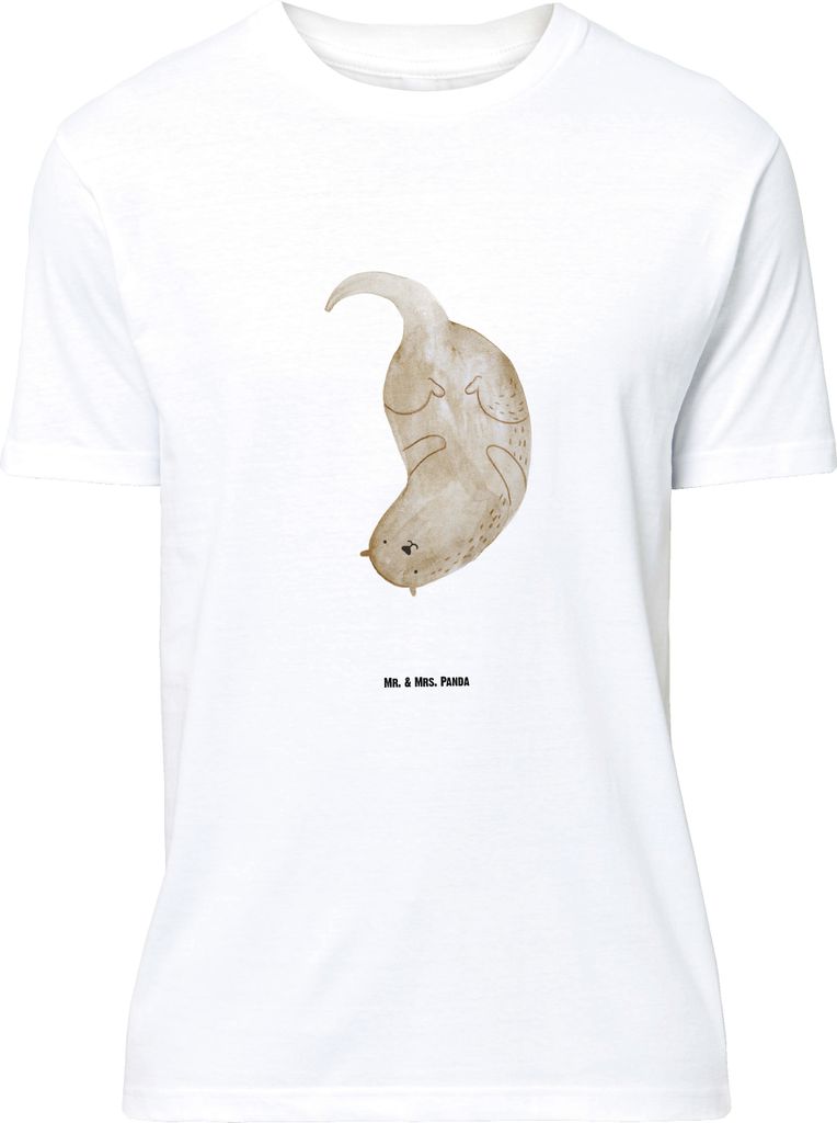Mr. & Mrs. Panda Größe L T-Shirt Otter Kopfüber - Weiß - Geschenk, Süß, mit Spruch, Seeotter See, Shirt, Niedlich, Tshirt
