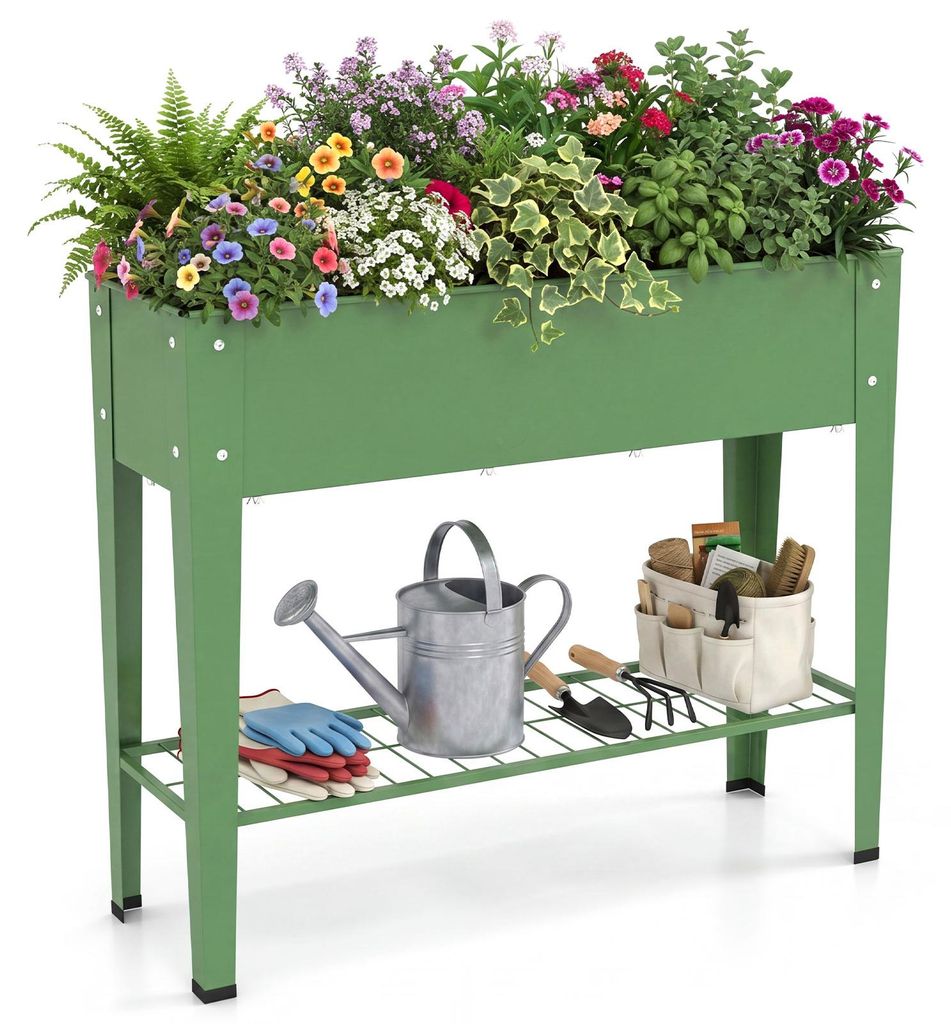COSTWAY Vyvýšený záhon z kovu 95 x 31 x 79,5 cm, vyvýšený Obrázok produktu 