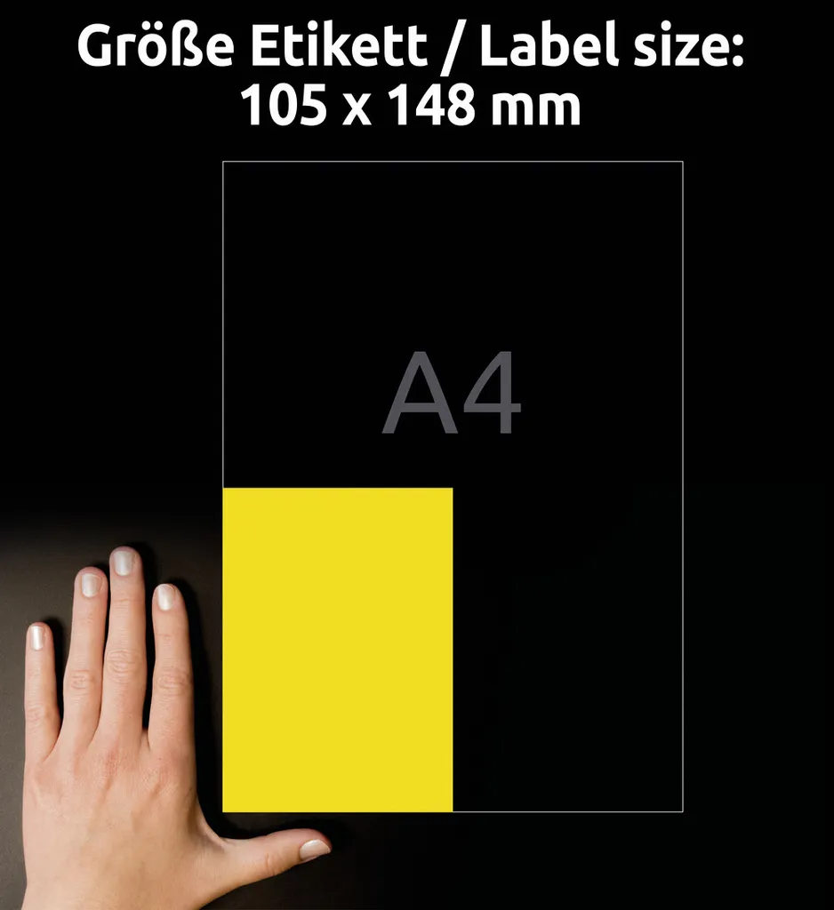 Avery 3459 Etichette Gialle A4 105x148mm - 400 Pezzi per Ufficio - 6