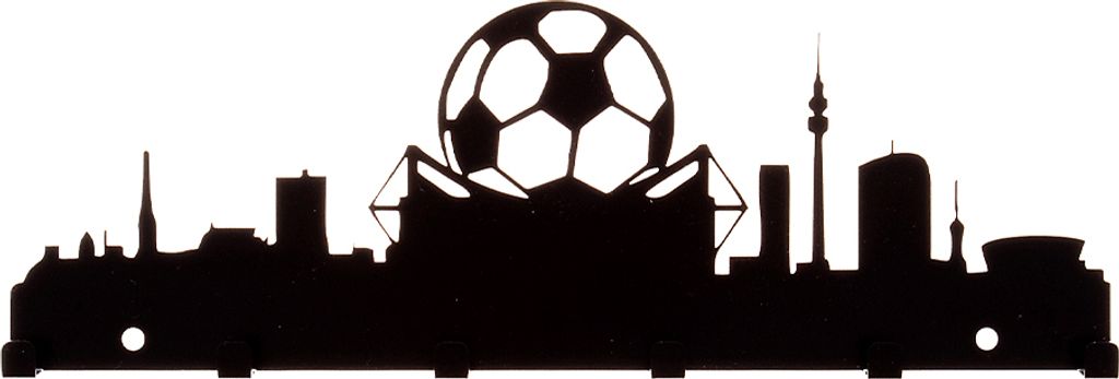 Schlüsselbrett Hakenleiste Motiv Dortmund Skyline schwarz