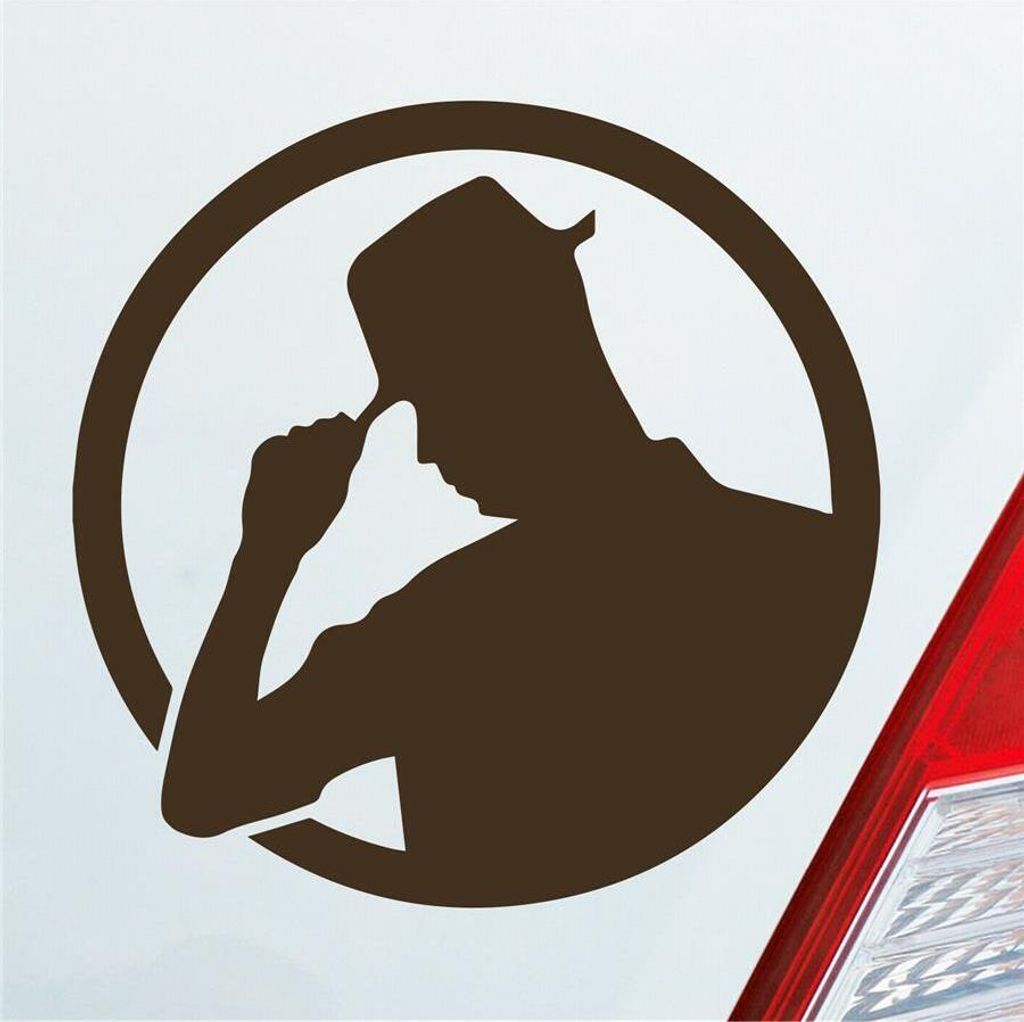 Auto Aufkleber Gentleman Mann Man Tuning JDM 10x10 cm Braun Sticker Heckscheibenaufkleber
