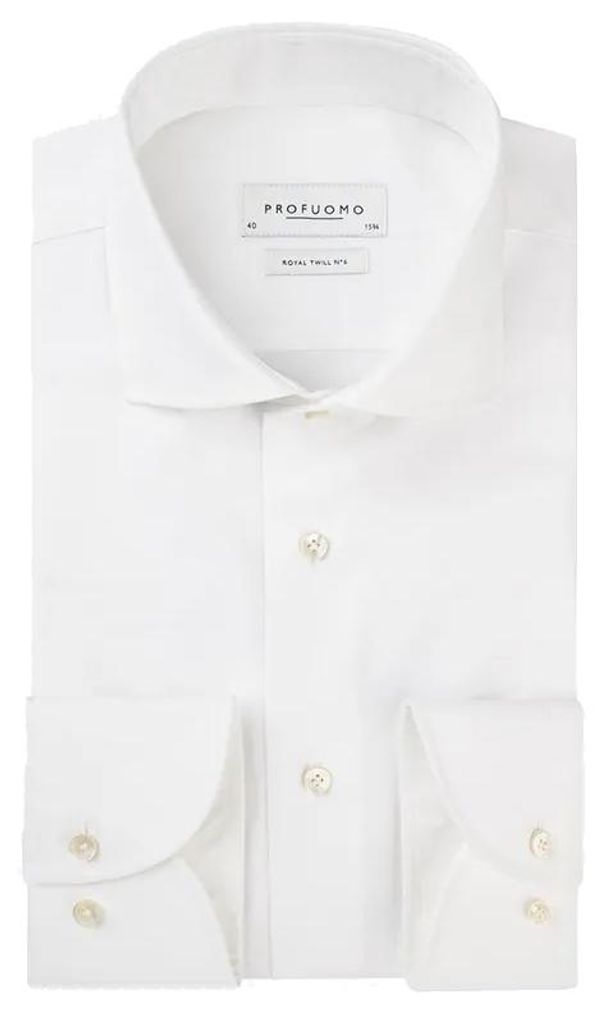 Weißes Hemd langer Arm Profuomo slim fit