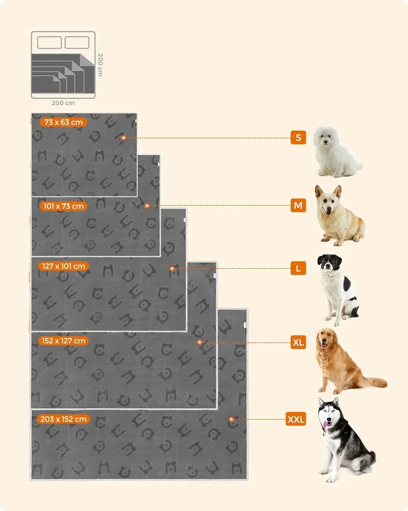 Couverture imperméable chiens et chats douce et lavable en gris 101x73 - 2