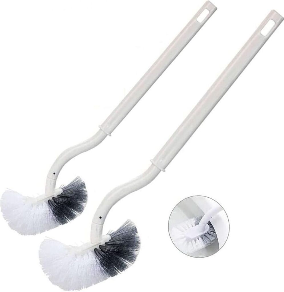 2er-Pack Toilettenbürste, Toilettenbürste mit Kantenreiniger, Upgrade-Toilettenbürste