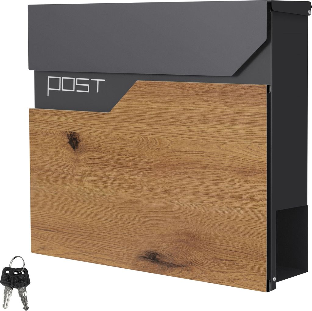 ML-Design Briefkasten mit Zeitungsfach, 37x37x11 cm, Produktbild 