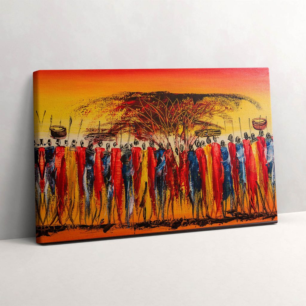 Kenia Afrikanischer Volksstamm – Leinwandbild Wandbild – 30x20 cm – Leinwandbilder – Wandbilder – Schlafzimmer – Flur