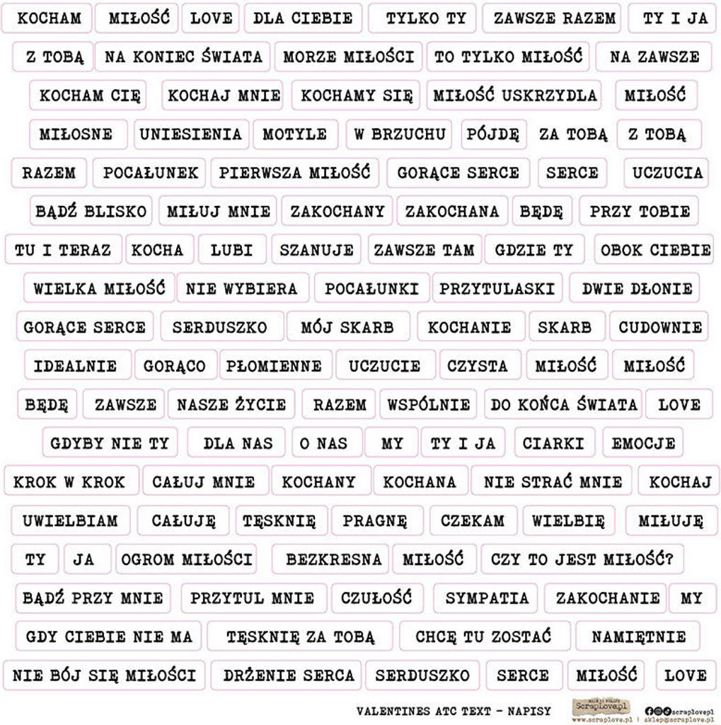 AUFKLEBER - ScrapLove - Valentinstag Atc Text