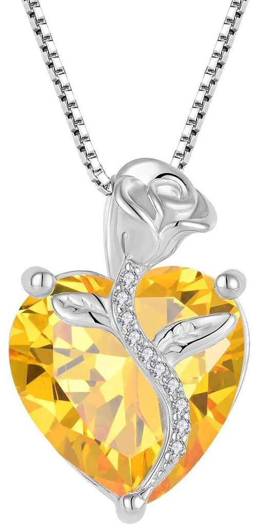Ketting voor dames, zilver 925, geboortesteen roos, Productafbeelding 