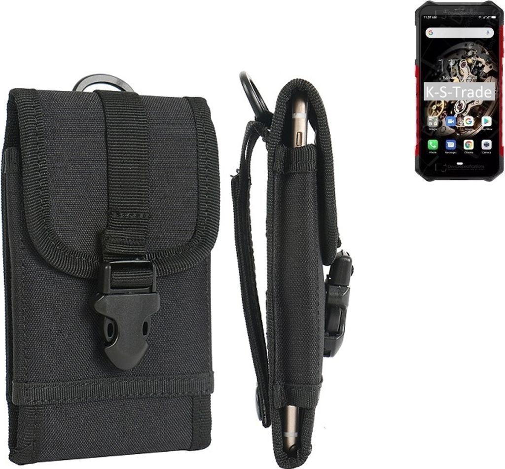 K-S-Trade Holster Handy Hülle kompatibel mit Ulefone Armor X5 Holster Handytasche Gürtel Tasche Schutz Hülle Robust Outdoor schwarz