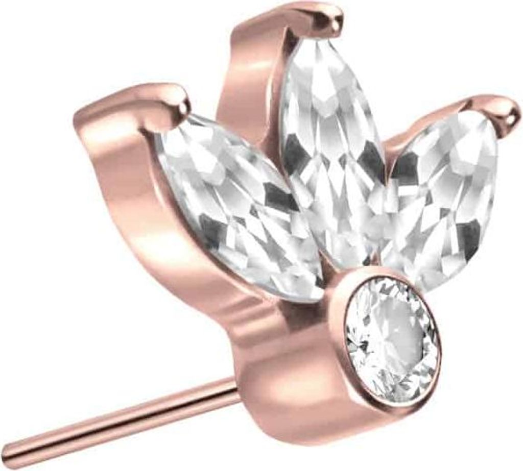 Piercing-Zubehör Titan Aufsatz mit Push Pin LOTUSBLÜTE
