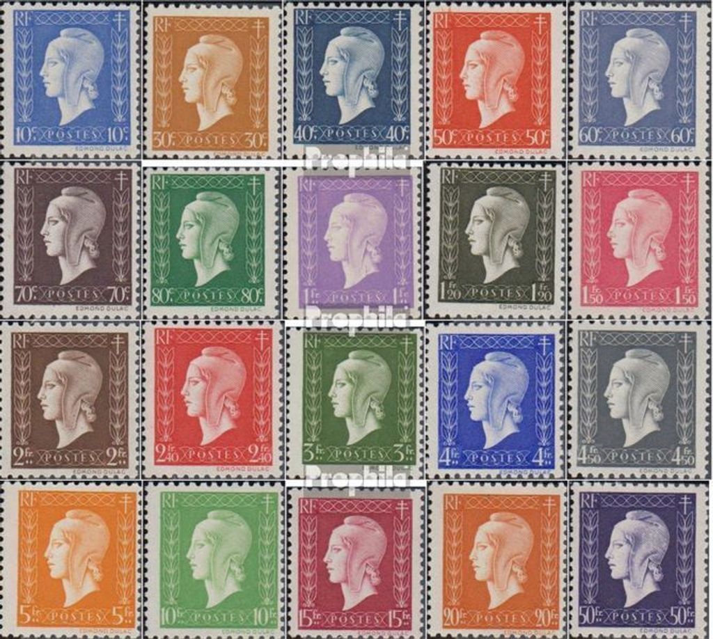 Briefmarken Frankreich 1945 Mi 709-728 (kompl.Ausg.) postfrisch Marianne