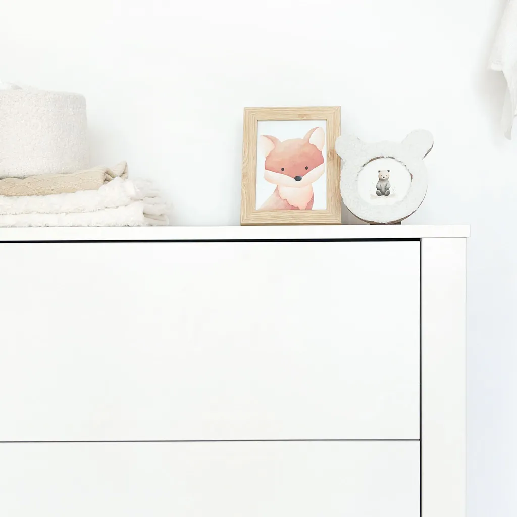 Commode à langer ATB 101 x 85 x 75 cm avec tiroirs pour chambre bébé - 10