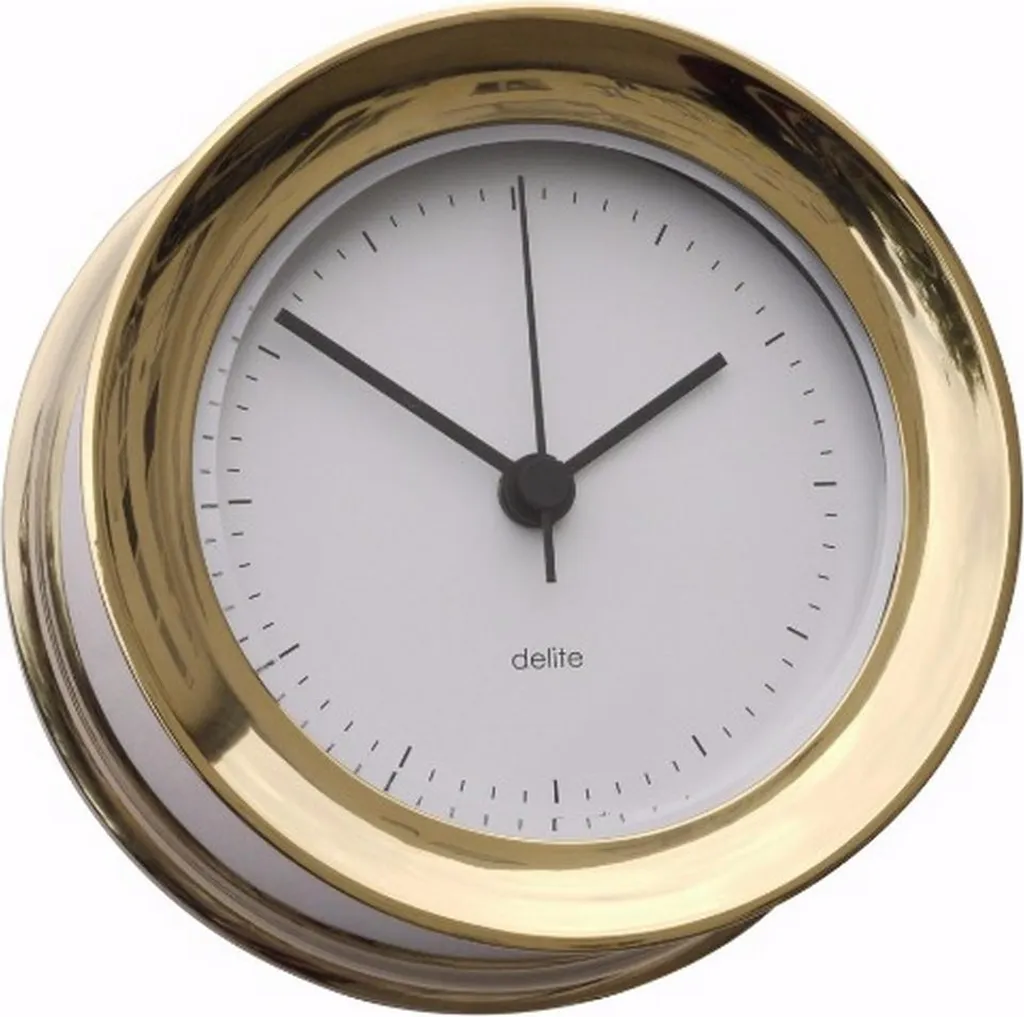 Delite 630110 Horloge de bateau en laiton poli - Instrument nautique