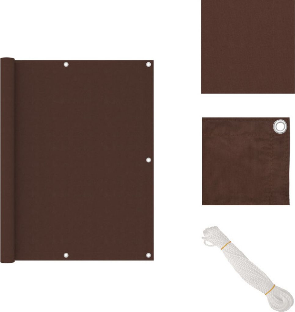 vidaXL Balkon-Sichtschutz Braun 120x400 cm Oxford-Gewebe - Sonnenschirme & Sonnenschutze