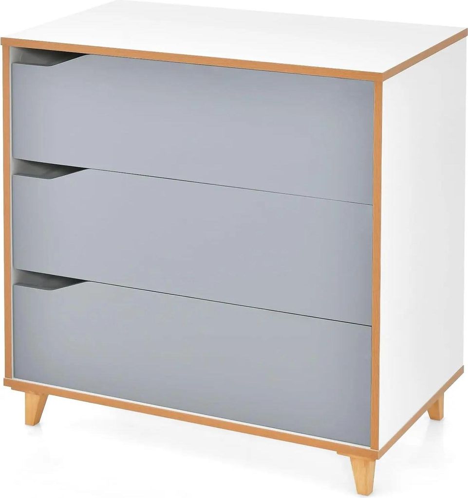 Kommode - Sideboard aus Holz - Maße 75 x 42 x 75 cm - Für Schlafzimmer und Ankleidezimmer - Mit Schubladen - Montage erforderlich - Grau
