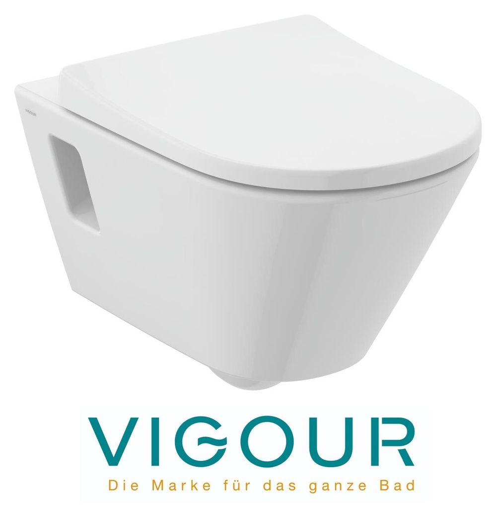 VIGOUR DERBY V3 Wand-WC-Set mit Spülrand offene Befestigung Produktbild 