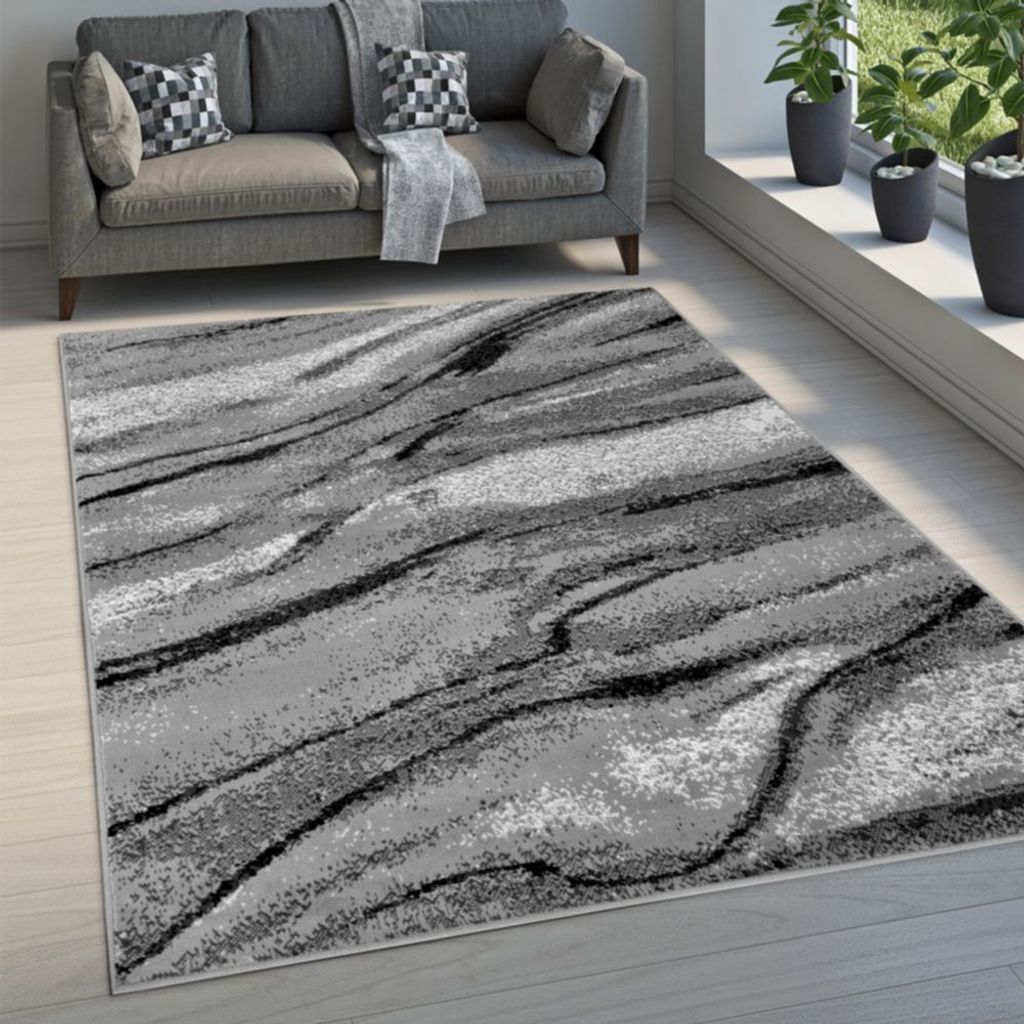 Prostokątny dywan 160x220 cm LUKEN - szary / czarny Zdjęcie produktu 