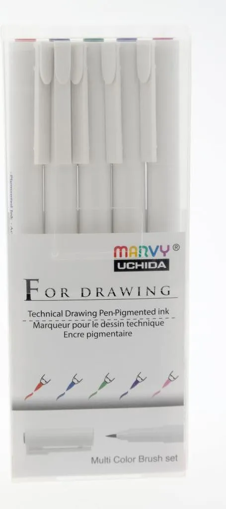 Marvy Uchida Fineliner 0,3 mm Set de 5 Stylos Dessin Multi Couleur