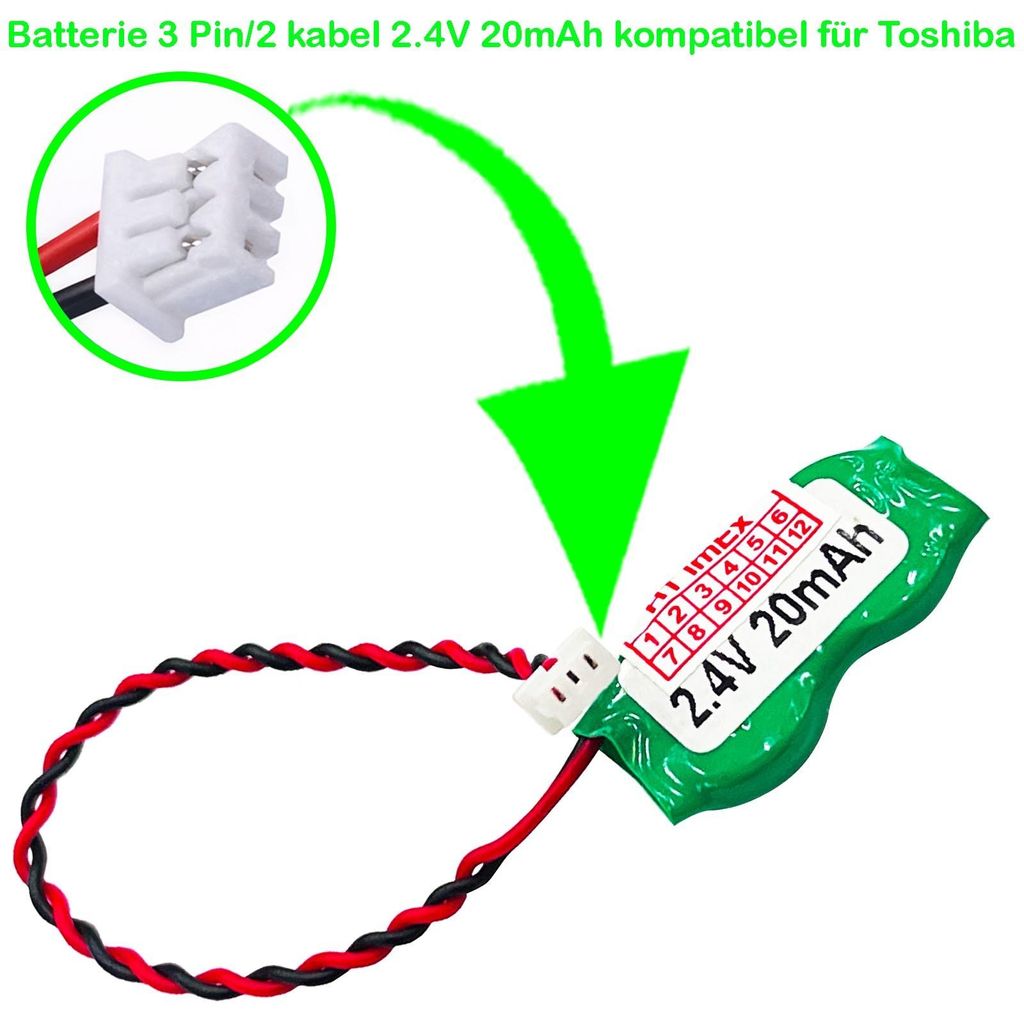 RTC BIOS CMOS Battery Batterie akku kompatibel für Toshiba Tecra R630, M5
