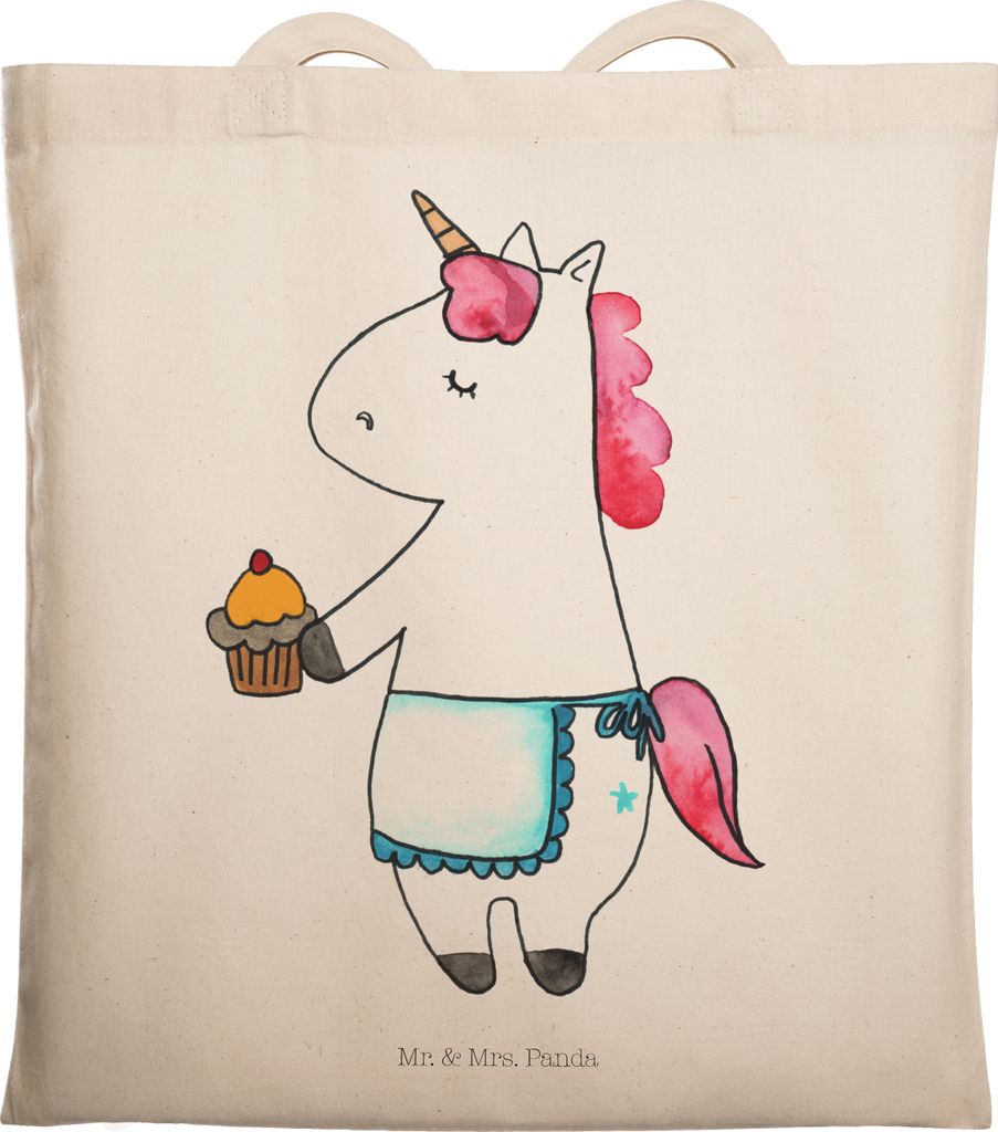 Mr. & Mrs. Panda Shopping Tasche Einhorn Muffin - Transparent - Geschenk, Geburtstagsgrüße, Geburtstag, Unicorn, Laptoptasche, Einkaufstasche, To...