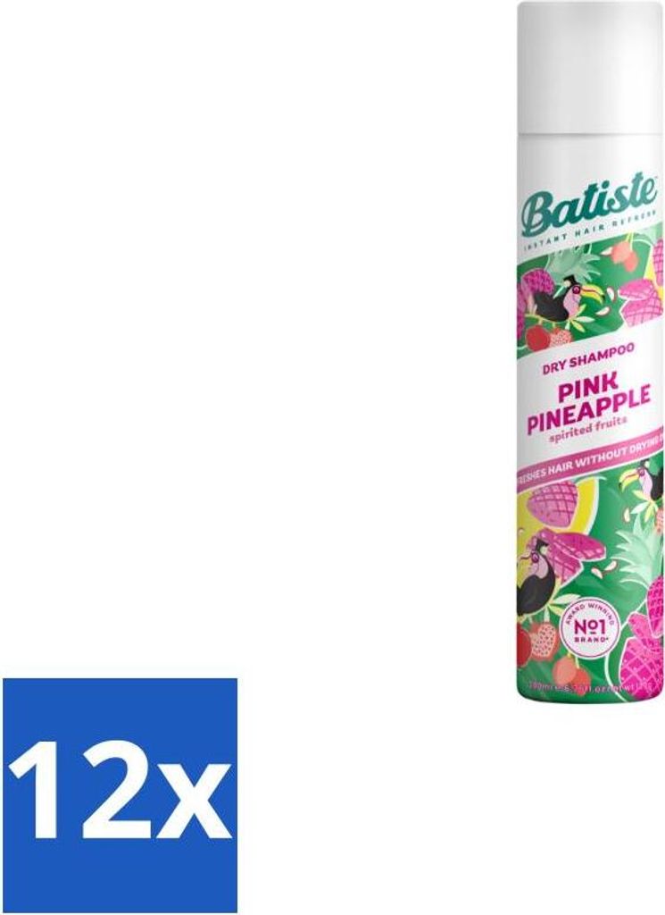 Batiste – Pink Pineapple – Trockenshampoo – Frischer süßer Duft – Erfrischt und verleiht Volumen – 200 ml - Vorteilspack - 12 Stücke