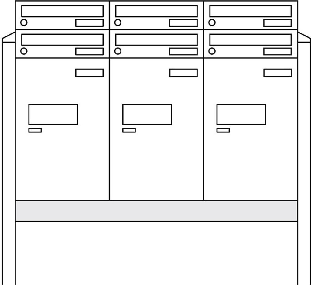Burg-Wächter Anlage Paketboxen mit 3 Boxen zum Einbetonieren .eBoxx Anlage 6A & 3E (einbetoniert) W 84432