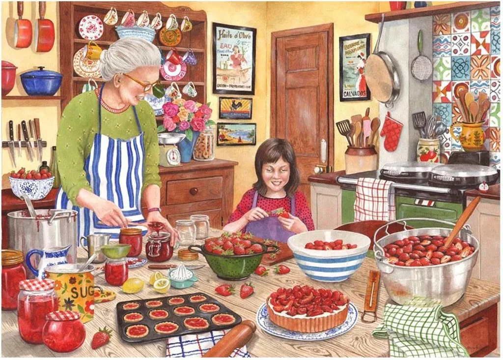 Grand Puzzle Strawberry Jam 250 pièces XL House of Puzzles coloré