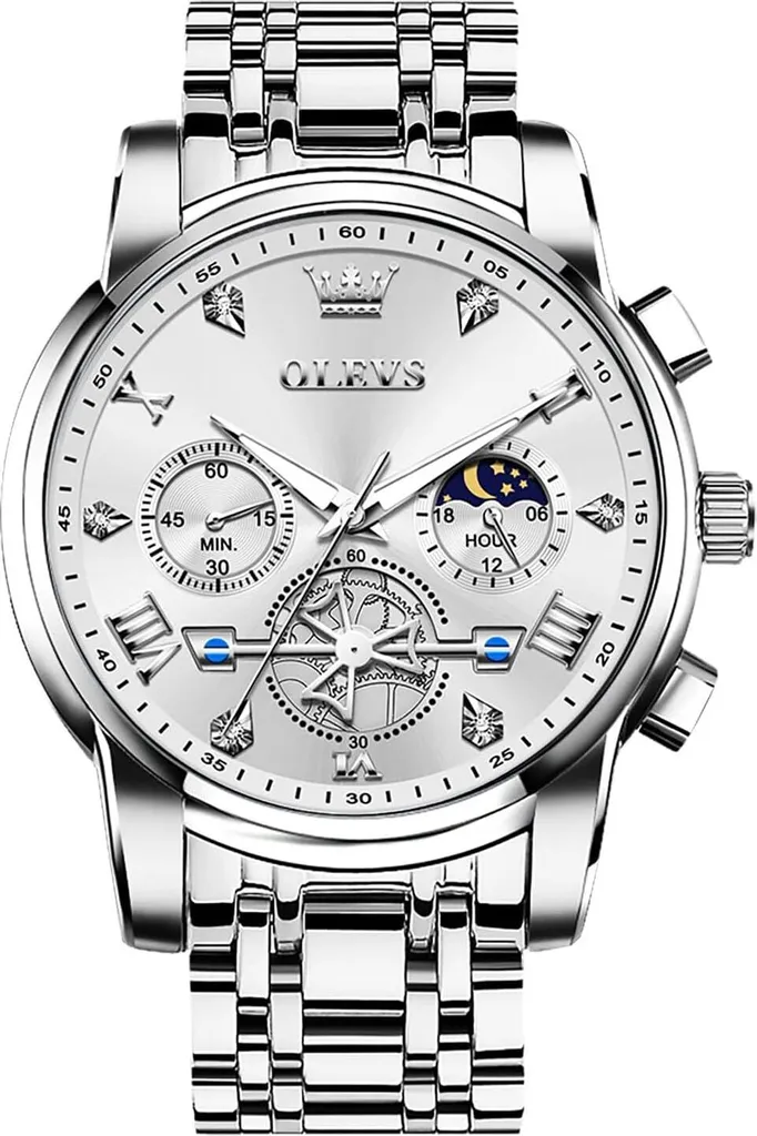 Orologio OLEVS Business Elegante - Quadrante Grande con Fasi Lunari