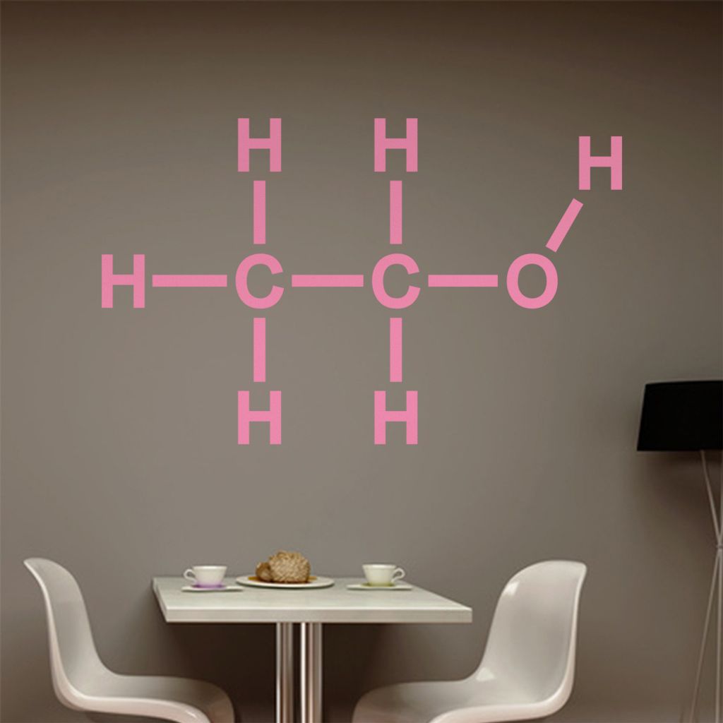 Ethanol Alkohol Äthanol Wandtattoo in 6 Größen - Wandaufkleber Wall Sticker - Dekoration, Küche, Wohnzimmer, Schlafzimmer, Badezimmer