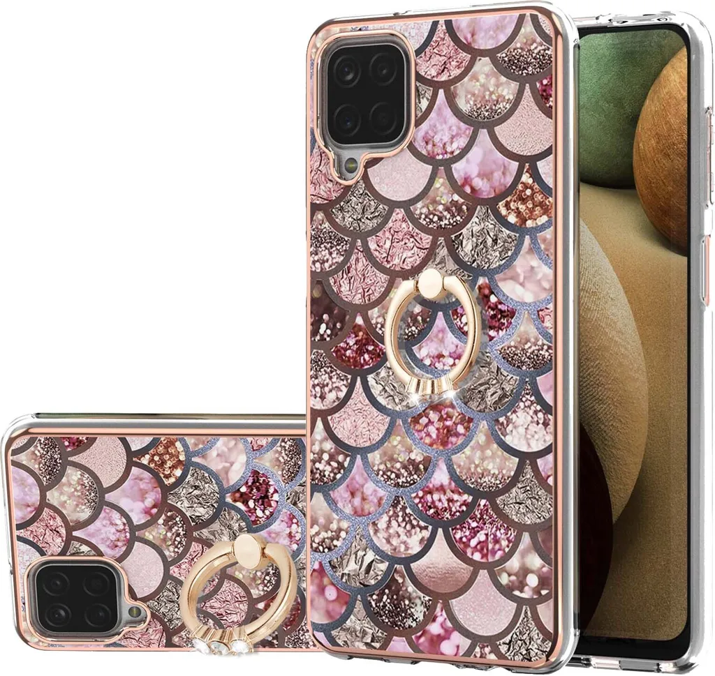 Cover Samsung A12 5G Silicone TPU con Anello Supporto - Tema Caffè - 1