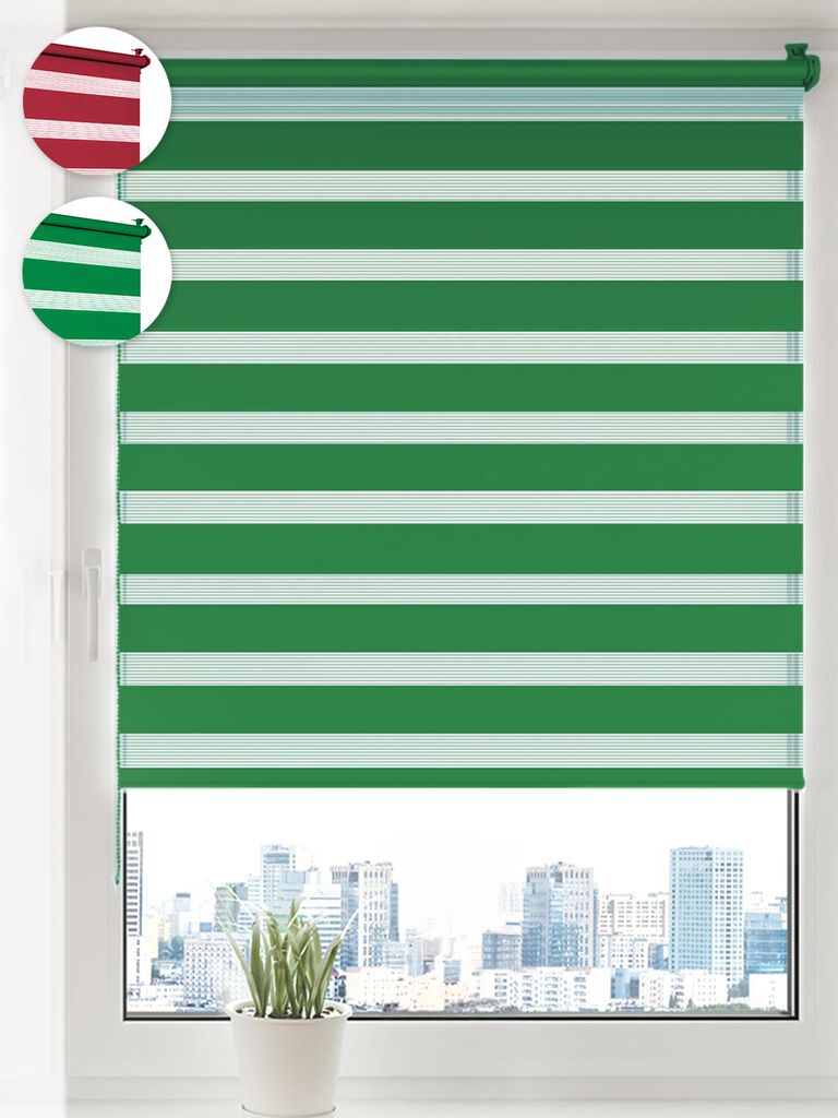 Sonello Doppelrollo Klemmfix ohne Bohren Duo Rollo Klemmrollo Sonnenschutzrollo Fensterrollo für Fenster & Türen Zebrarollo Seitenzugrollo 55cm x...