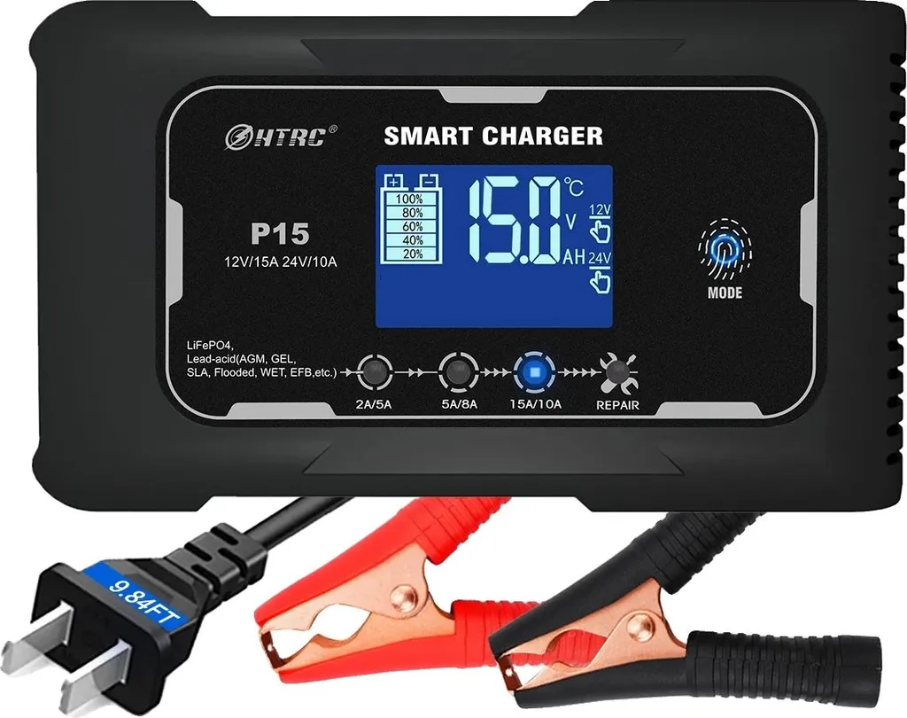 Smart Car Charger 15A 12V/24V | Fast Charge & Safety System UE