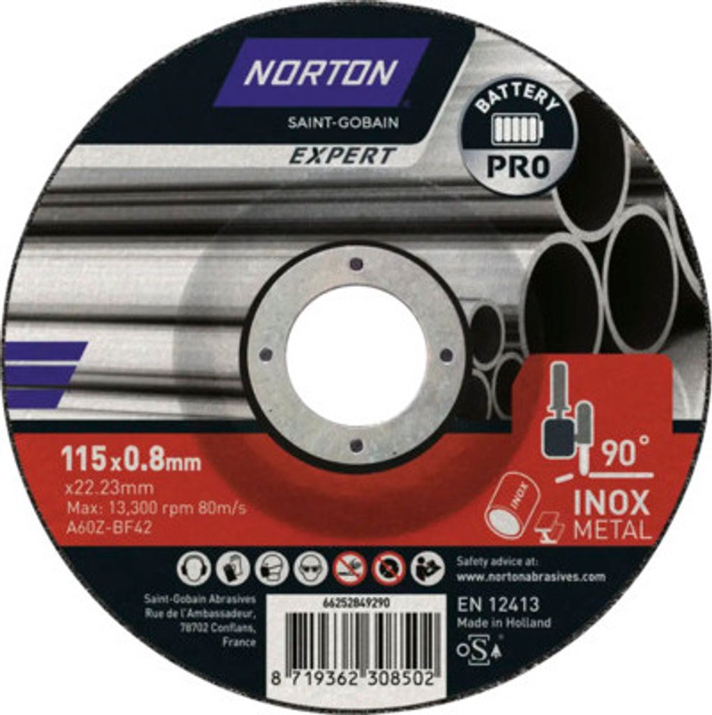 Battery Pro Trennscheibe Norton Ø 115x22,23 mm, 25 Stück