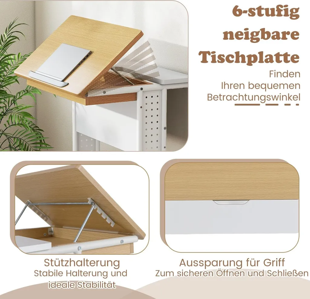 Table de Lit pour Ordinateur Portable, Support Mobile et Inclinable