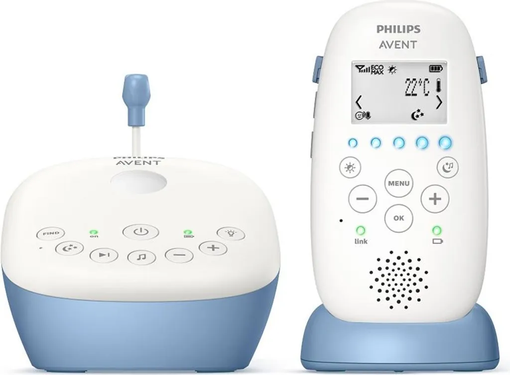 Philips Avent SCD735/52 Babyphone DECT avec projecteur ciel étoilé bleu
