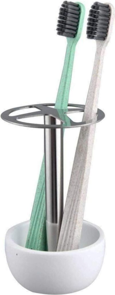 Zahnbürstenhalter-Ständer, multifunktionaler Zahnbürstenhalter für die Badezimmer-Waschtischplatte, unterteilt aus Edelstahl, stilvolles Design...
