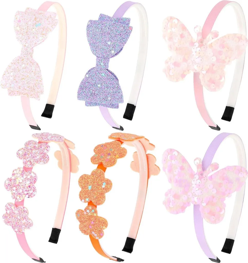 Bandeau Cheveux Scintillant 6 Pièces pour Cérémonie et Sortie Chic