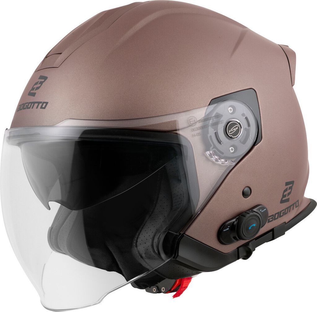 Bogotto H586 BT Solid Bluetooth Jethelm, brązowy matowy, M Zdjęcie produktu 