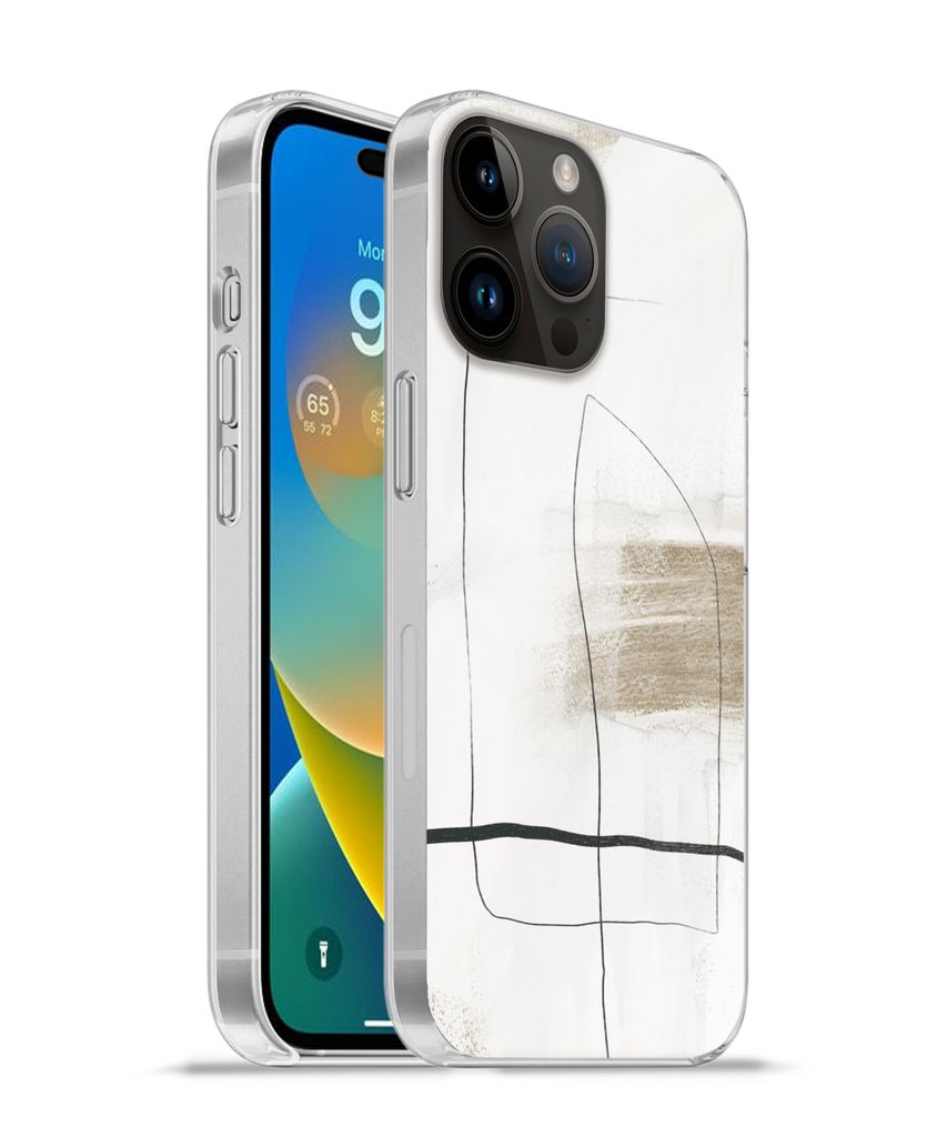 MuchoWow Handyhülle Schutzhülle Hülle für Apple iPhone 14 Pro Max Farbe - Minimalismus - Schwarz Silikon Softcase Handy Hülle - Hardcover