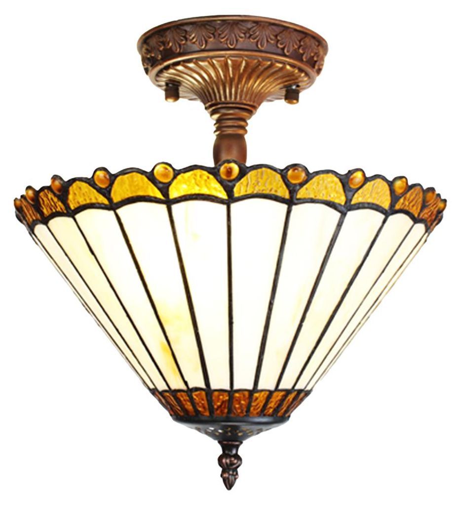 Clayre & Eef Lampada da soffitto Tiffany Ø 29x30 cm Vetro Immagine del prodotto 