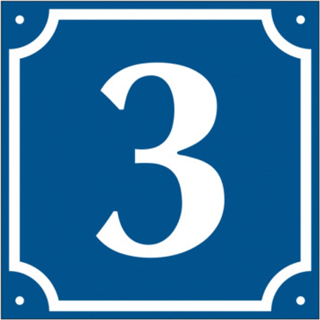 Dreifke Hausnummer, Aluminium geprägt, (Nr. 1-9), 120 x 120 mm, Alu geprägt ...