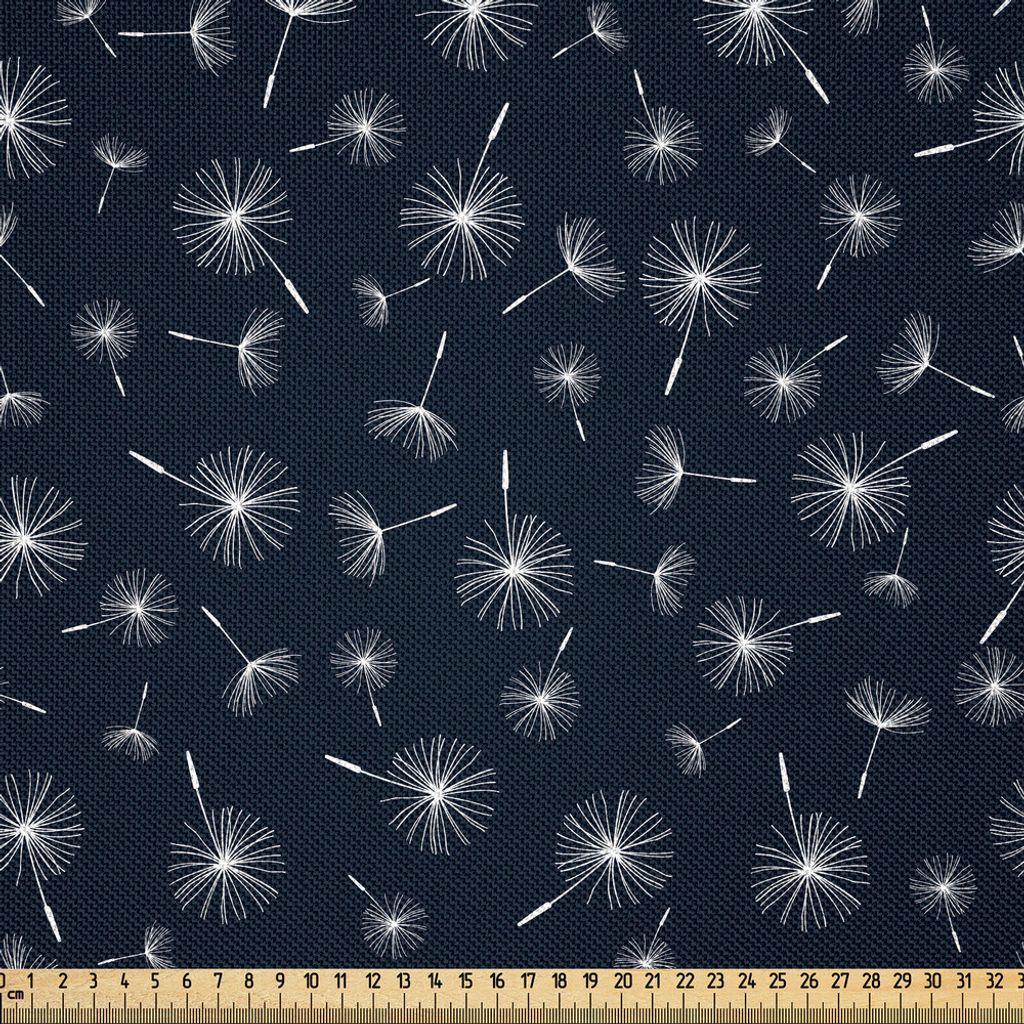 ABAKUHAUS Löwenzahn Satin Stoff als Meterware, Abstrakte Blumenhintergrund-blühende Natur-romantische botanische Anordnung, 5 M (148 x 500 cm), I...