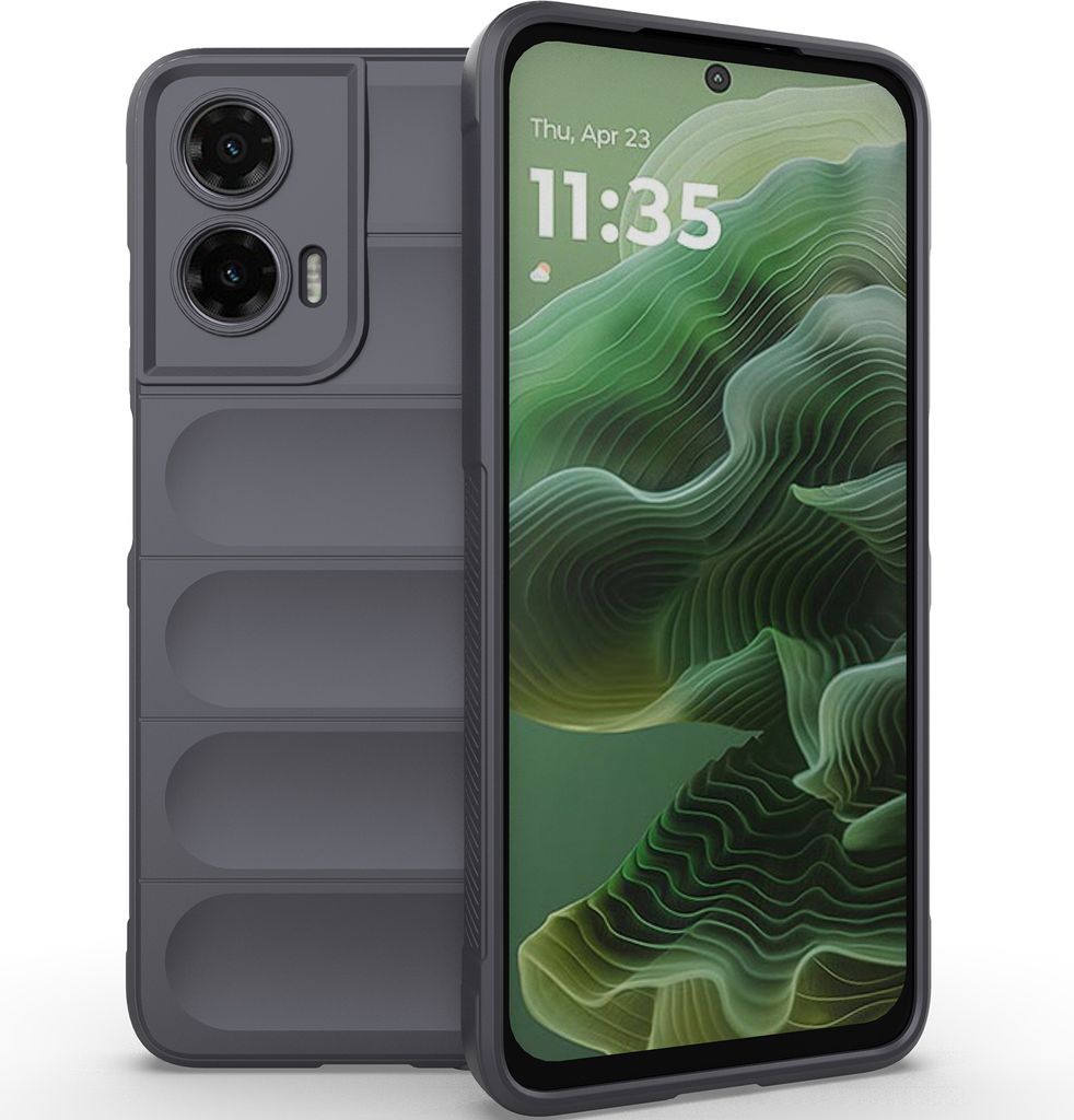 Handyhülle für Motorola Moto G35 Weich TPU Silikon Stossfest Anti-rutsch Hülle Dunkelgrau