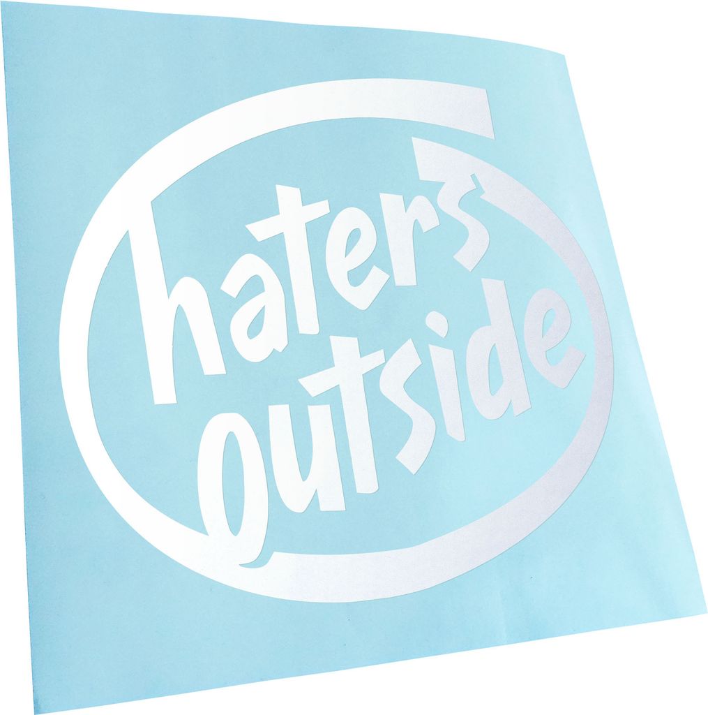Kiwistar - Autoaufkleber - Gold - 40 x 37 cm - Haters Outside - Heckscheibenaufkleber - Aufkleber für Auto Kfz Fahrrad, LKW, Truck Mofa